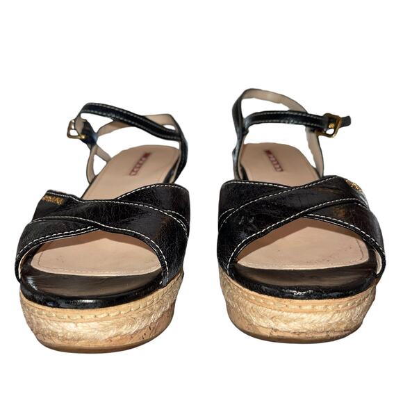 Prada Espadrille Sandals Platform Wedge - Picture 3 of 9
